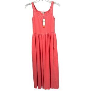 Anthropologie Sundry Tank Midi ‎ Dress New Tangerine Stretch Size Small